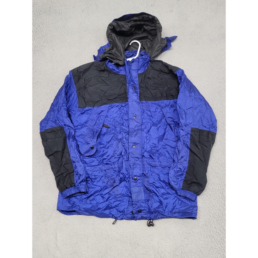 Vintage Solstice Jacket Mens Large‎ Blue Black Gore-Tex Hooded Ski Parka 90s